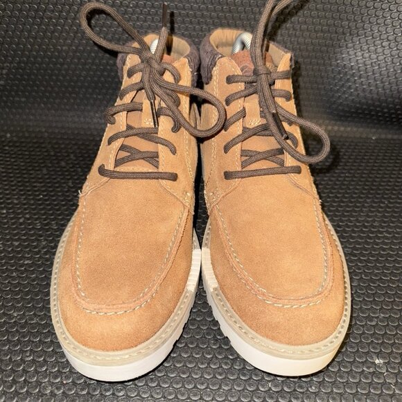 Clarks Barnes Mid Moc Toe Brown Suede Outdoor Comfort Boots Men's Size 7.5 - Picture 2 of 8